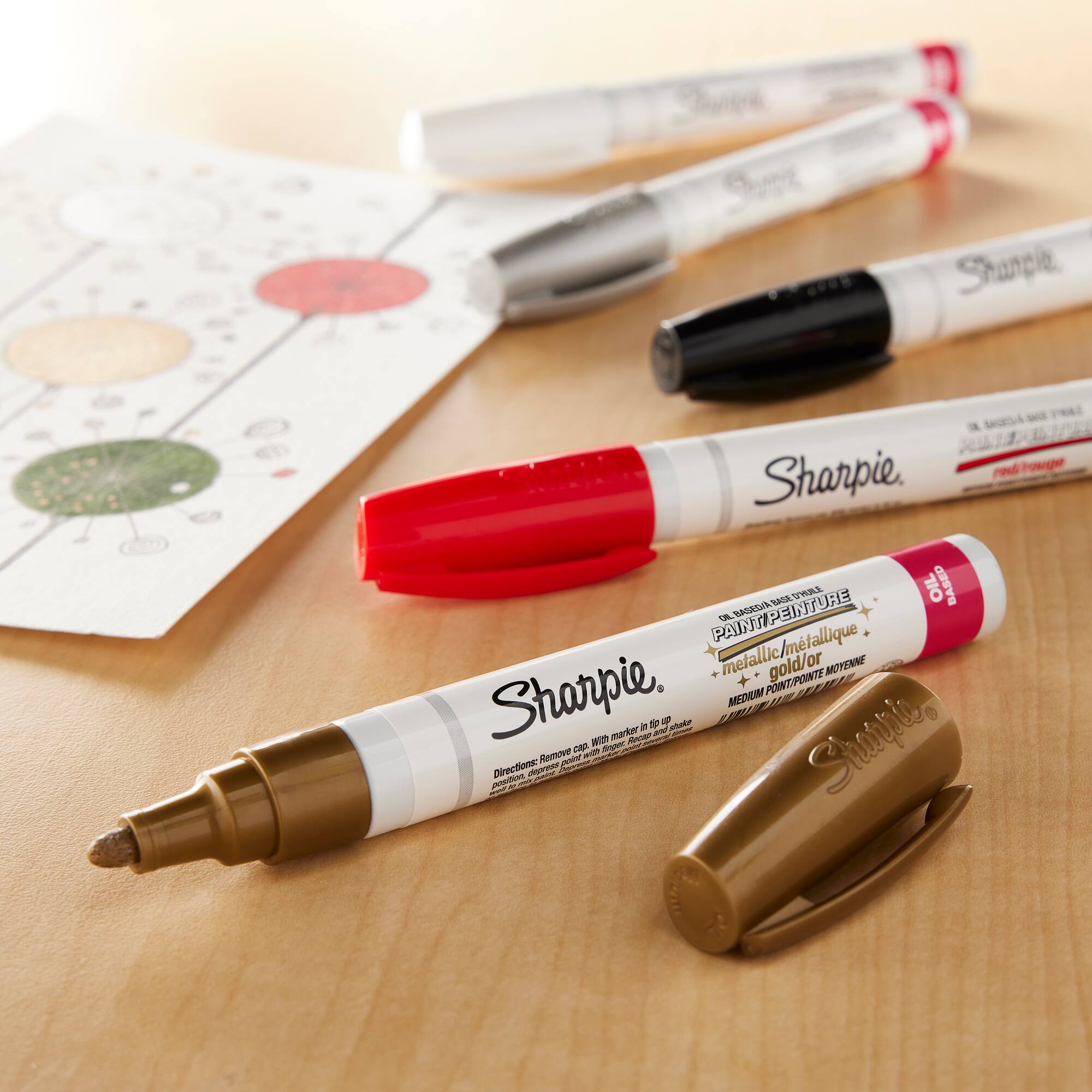 6 Packs: 5 ct. (30 total) Sharpie® Medium Point Basic Paint Markers